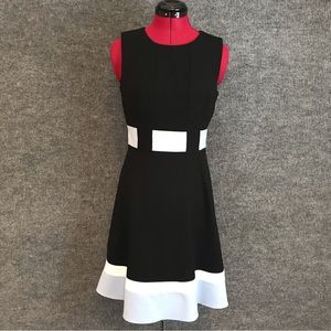 Calvin Klein Dress Women’s Size 4 Black Sleeveless Contrast Band Fit & Flare
